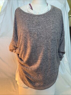 For The Republic-Very Soft Marled Mauve/Blk Knit L/S w/ Pocket PM